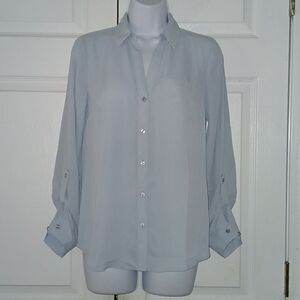 The Limited  baby blue button down blouse long sleeve blouse  Sz XS